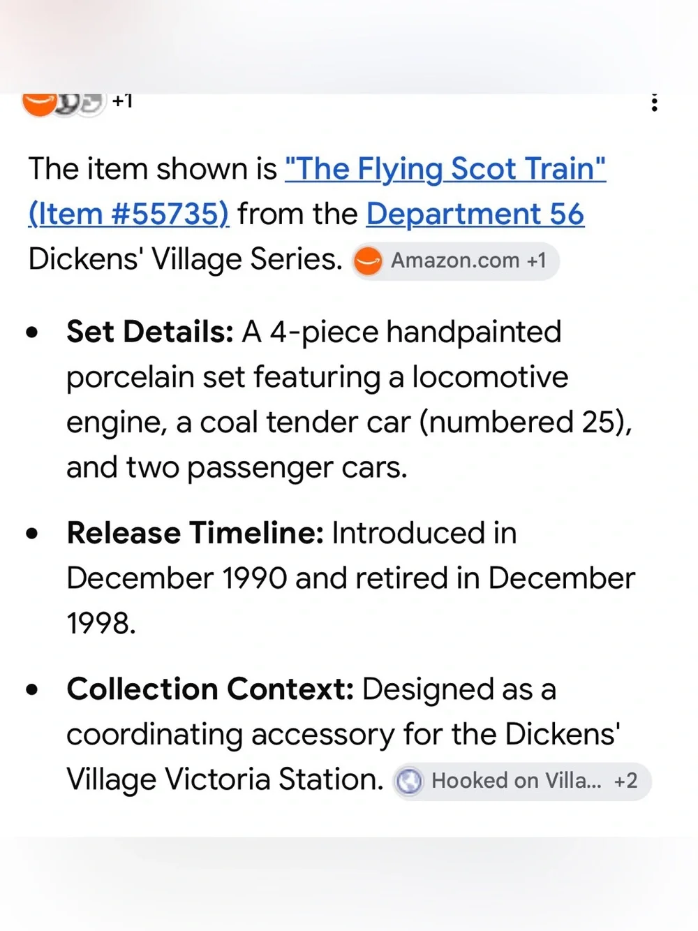 Department 56 Green and gold the flying  Scout train. Original box